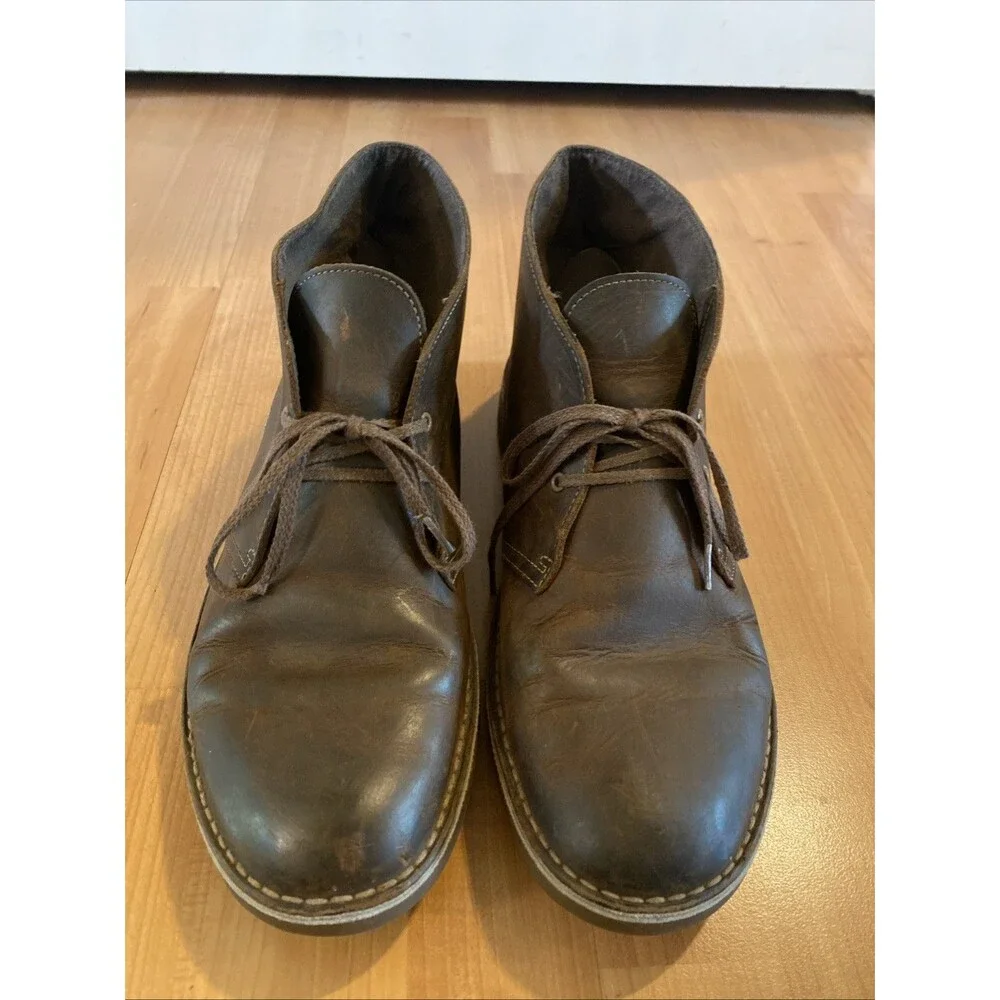 Clarks Chukka Boots Mens 11 M Brown Leather Distressed‎ Bushacre Heritage Rustic